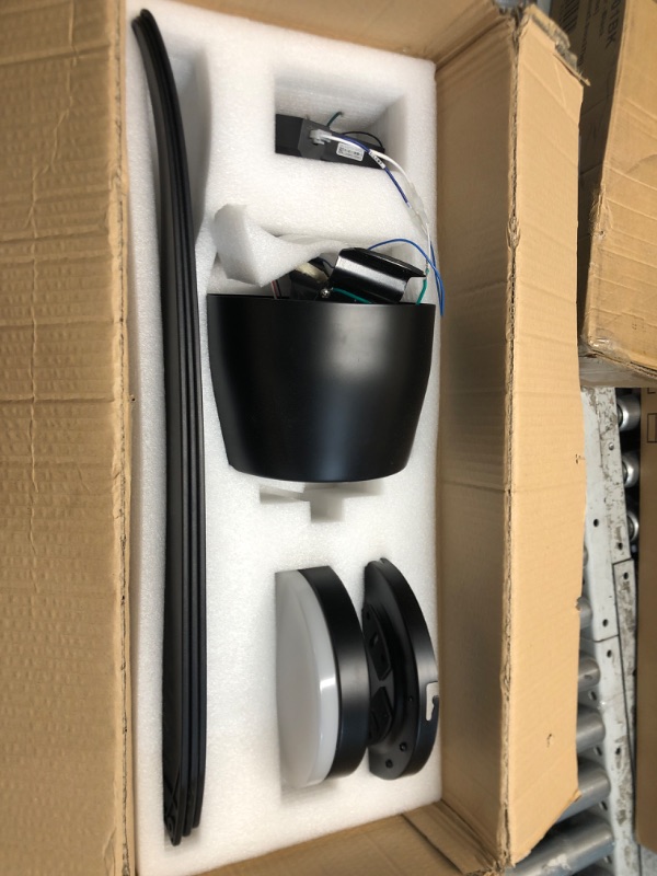 Photo 1 of **NON-REFUNDABLE, PARTS ONLY** Black Ceiling Fan with Light Remote 52in 6Speed Silent Reversible Motor 3CCT Dimmable LED Flush Mount Low Profile Fan Timer Memory Function Modern Plastic Blade Vacation Mode Indoor Outdoor Flush Mount PureBlack