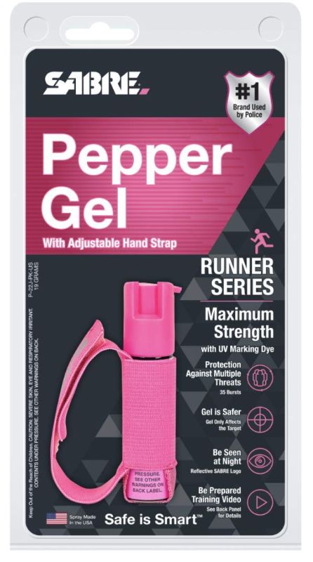 Photo 1 of Sabre Maximum Strength Red Pepper Gel with UV Marking Dye and Adjustable Strap Runner Series x2 2 pack (non-refundable bundle) 