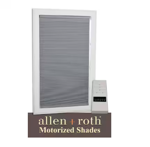 Photo 1 of allen + roth 29-in x 72-in Gray Room Darkening Blackout Cordless Motorized Cellular Shade