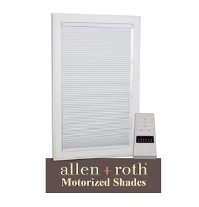 Photo 1 of allen + roth 29-in x 72-in White Room Darkening Blackout Cordless Motorized Cellular Shade