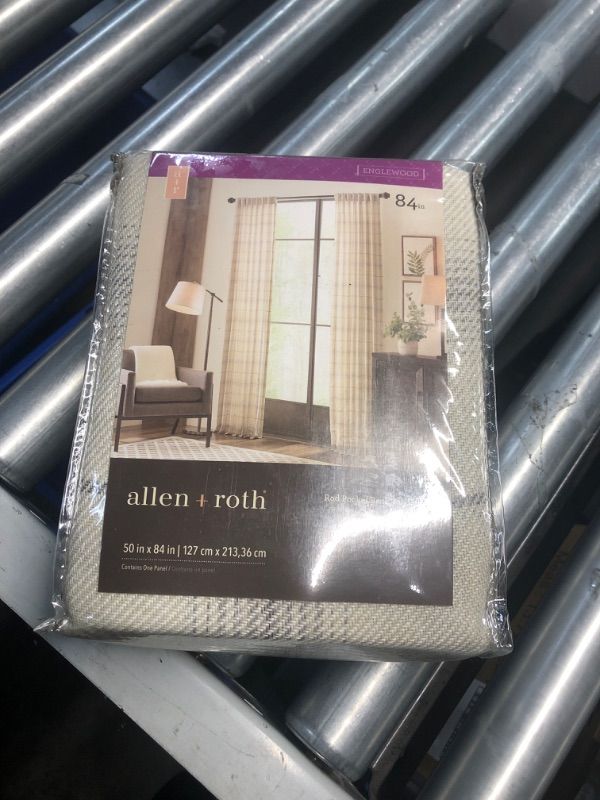 Photo 2 of allen + roth 84-in Cream Light Filtering Back Tab Single Curtain Panel
