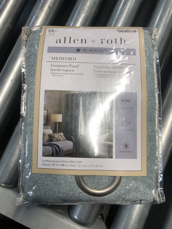 Photo 2 of allen + roth 84-in Spa Blackout Thermal Lined Grommet Single Curtain Panel
