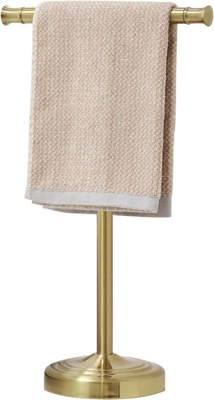 Photo 1 of (see all images) 17 Inch Brushed Gold Towel Stand Hand Towel Holder 