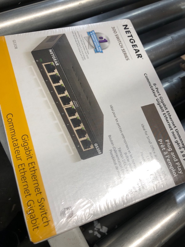 Photo 2 of NETGEAR 8-Port Gigabit Ethernet Unmanaged Switch (GS308) - Home Network Hub, Office Ethernet Splitter, Plug-and-Play, Silent Operation, Desktop or Wall Mount 8 Port