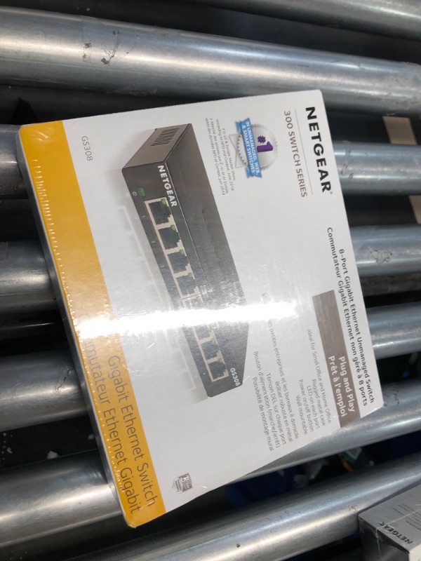 Photo 3 of NETGEAR 8-Port Gigabit Ethernet Unmanaged Switch (GS308) - Home Network Hub, Office Ethernet Splitter, Plug-and-Play, Silent Operation, Desktop or Wall Mount 8 Port