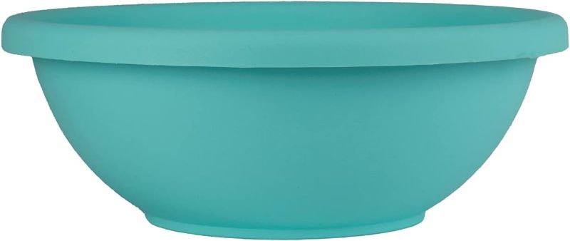 Photo 1 of The HC Companies 15.5 Inch Large Garden Bowl Planter - Shallow Plant Pot with Drainage Plug for Indoor Outdoor Flowers, Herbs, Teal
