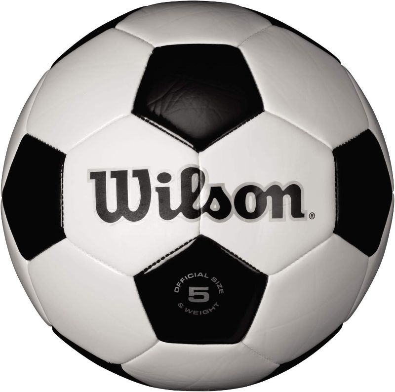 Photo 1 of Wilson Traditional Soccer Ball - Size 5, Black/White
