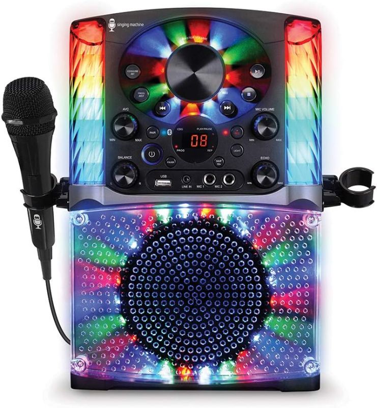 Photo 1 of Singing Machine SML625BTBKD Karaoke Machine, Portable Bluetooth CD+G Karaoke System, Black
