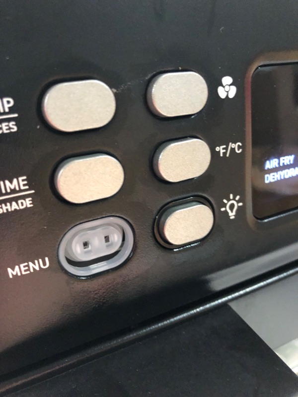 Photo 2 of **damaged, one button fell off**see pictures**COSORI Smart 11-in-1 Air Fryer Toaster Oven Combo, Airfryer Convection Oven Countertop, Bake, Roast, Reheat, Broil, Dehydrate, 94 Recipes & 3 Accessories, 26QT, Black, Stainless Steel
