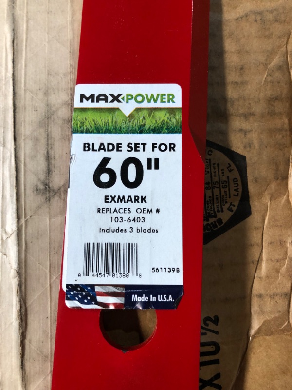 Photo 2 of (READ FULL POST) (SINGLE) Maxpower 561139B Heavy Duty  60" Cut Exmark, Replaces OEM no. 103-6403, 103-6403-S, Red & Stens N