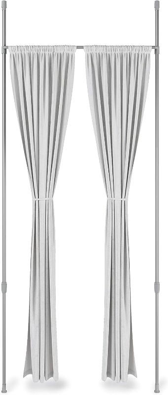 Photo 1 of Umbra Anywhere Expandable Rod Curtain Rod and Room Divider (Metallic-Nickel)
