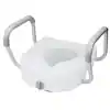 Photo 1 of E-Z Round 5 in. H Elevated Toilet Seat with Armrests, Lockable in white
