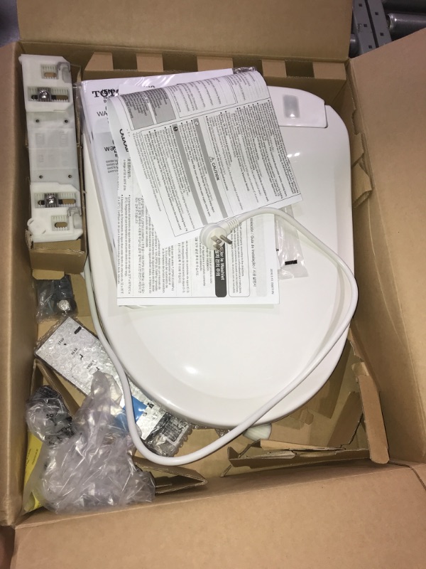 Photo 2 of (READ FULL POST) TOTO SW573#01 S300E Electronic Bidet Toilet Cleansing, Instantaneous Water, EWATER Deodorizer, Warm Air Dryer, and Heated Seat, Round, Cotton White Round Cotton White