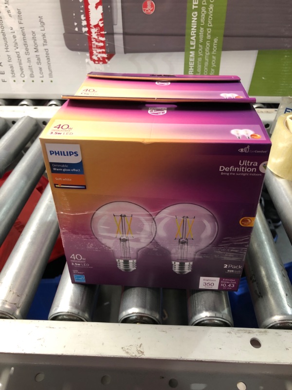 Photo 2 of **nonrefundable**bundle of 2*40-Watt Equivalent Ultra Definition G25 Clear Glass Dimmable E26 LED Light Bulb Soft White with Warm Glow 2700K (2-Pack)