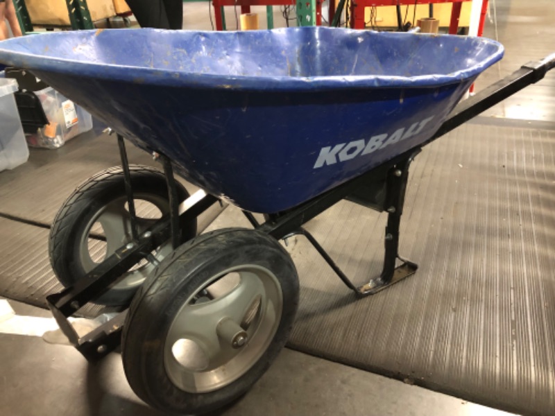 Photo 6 of (please see all images for damage)Kobalt Steel Wheelbarrow with Flat Free Tire - Blue - 7 Cu ft - Each