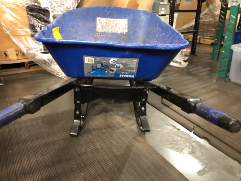 Photo 9 of (please see all images for damage)Kobalt Steel Wheelbarrow with Flat Free Tire - Blue - 7 Cu ft - Each