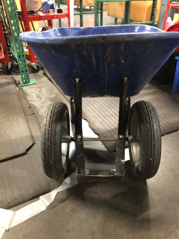 Photo 5 of (please see all images for damage)Kobalt Steel Wheelbarrow with Flat Free Tire - Blue - 7 Cu ft - Each