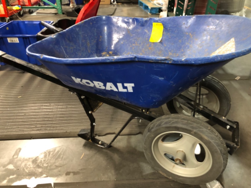 Photo 4 of (please see all images for damage)Kobalt Steel Wheelbarrow with Flat Free Tire - Blue - 7 Cu ft - Each