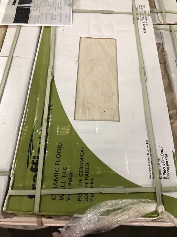 Photo 2 of **nonrefundable**bundle of 12**Vigo Beige 12 in. x 24 in. Matte Ceramic Stone Look Floor and Wall Tile (16 sq. ft./Case)
