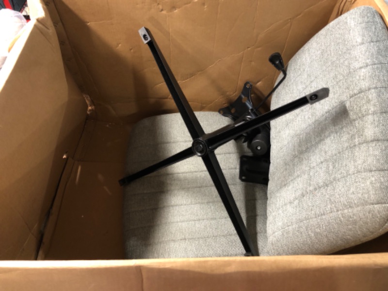 Photo 1 of edx Criss Cross Chair,Armless Legged Office Desk Chair No Wheels,Fabric Padded Wide Seat Modern Swivel Height Adjustable Mid Back Computer Task Vanity Chair for Home Office,Grey 25"D×25"W×35"H Grey