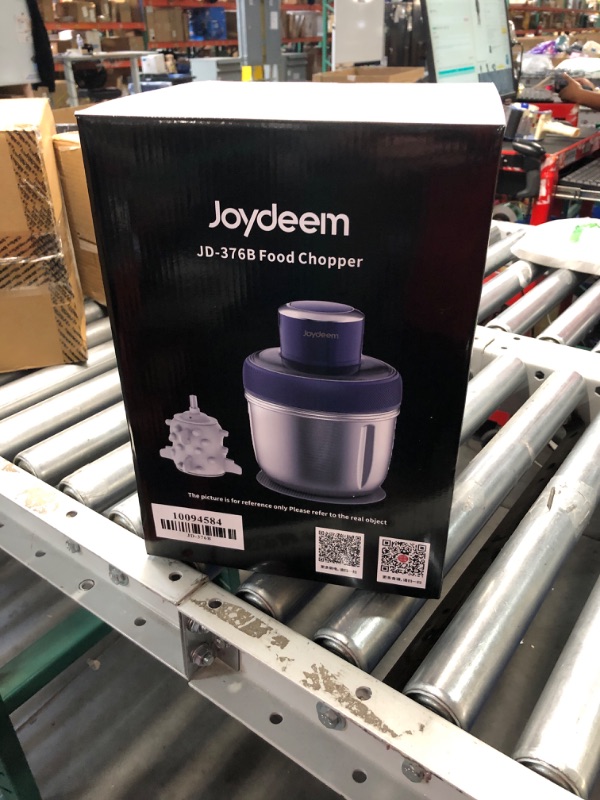 Photo 2 of **looks new**Joydeem JD-376B Electric Food Processor,Meat Grinder with Garlic Peeler,Vegetable Fruit Chopper with 3 Stainless Steel Bowls,Blue