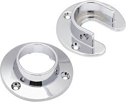 Photo 1 of **nonrefundable**bundle of 2**Project Source Rod Flange 2-Pack 0.75-in x 1.31-in x 0.87-in Chrome Steel/Zinc Alloy Rod Support/End Caps
