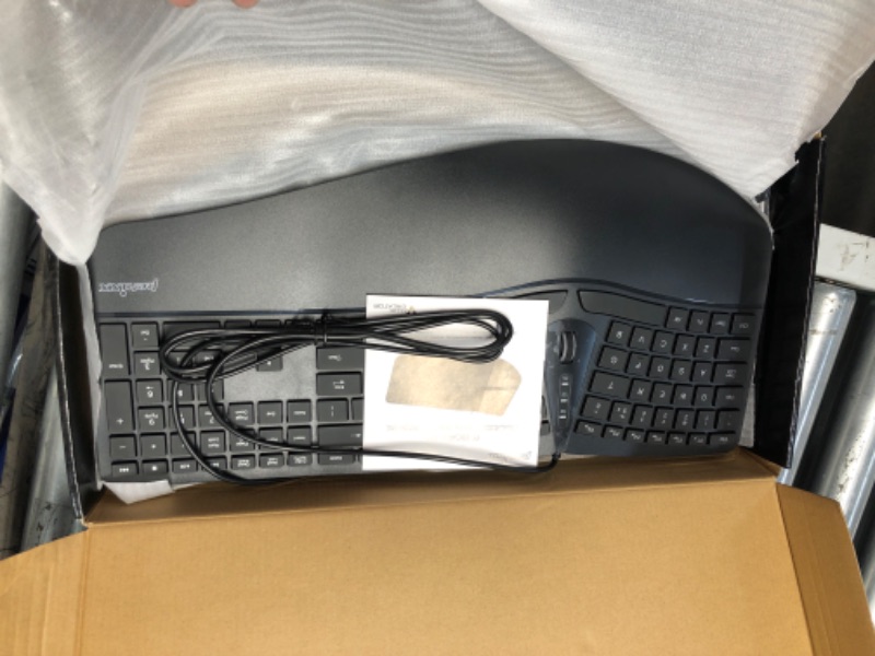 Photo 2 of Perixx PERIBOARD-330B, Wired Ergonomic Keyboard with Adjustable Wrist Rest, Illuminated Keys, and Membrane Low Profile Keys, 2 Extra USB Ports, US English Layout