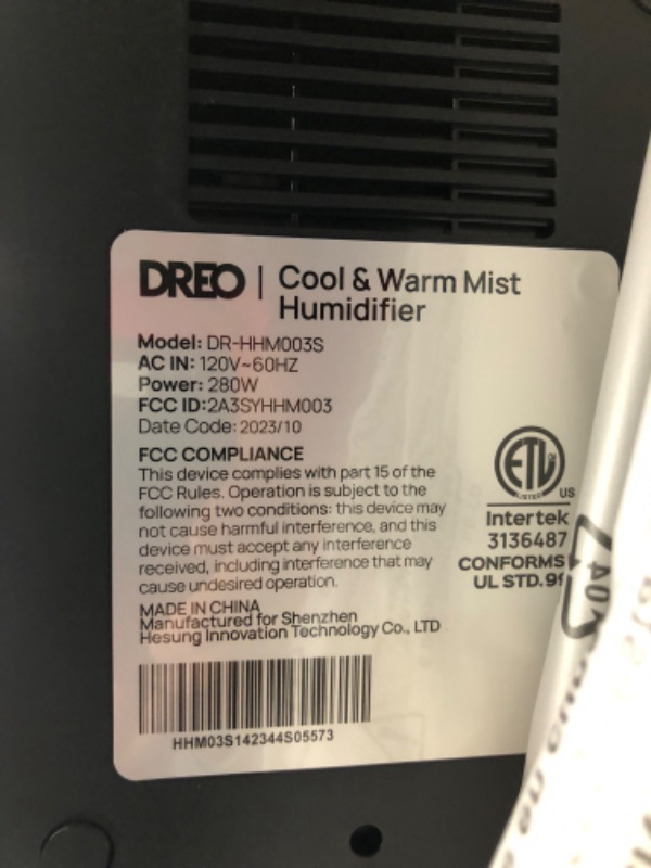 Photo 1 of Dreo 6L Smart Humidifier, Warm & Cool Mist Humidifier for Bedroom, Top Fill, 60Hr Runtime, High Precision Humidity Sensor and Indicator Light, Large Room, Nursery, Plant, Works with Alexa, HM713S