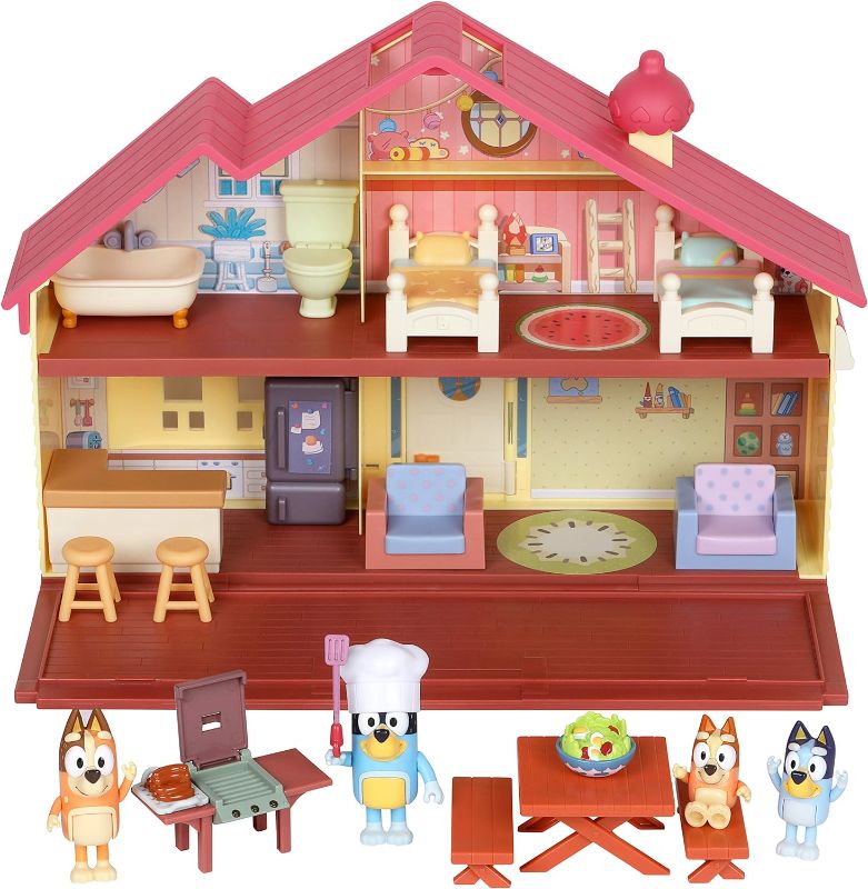 Photo 1 of Bluey Mega Bundle Home, BBQ Playset, and 4 Figures | Amazon Exclusive , Multicolor