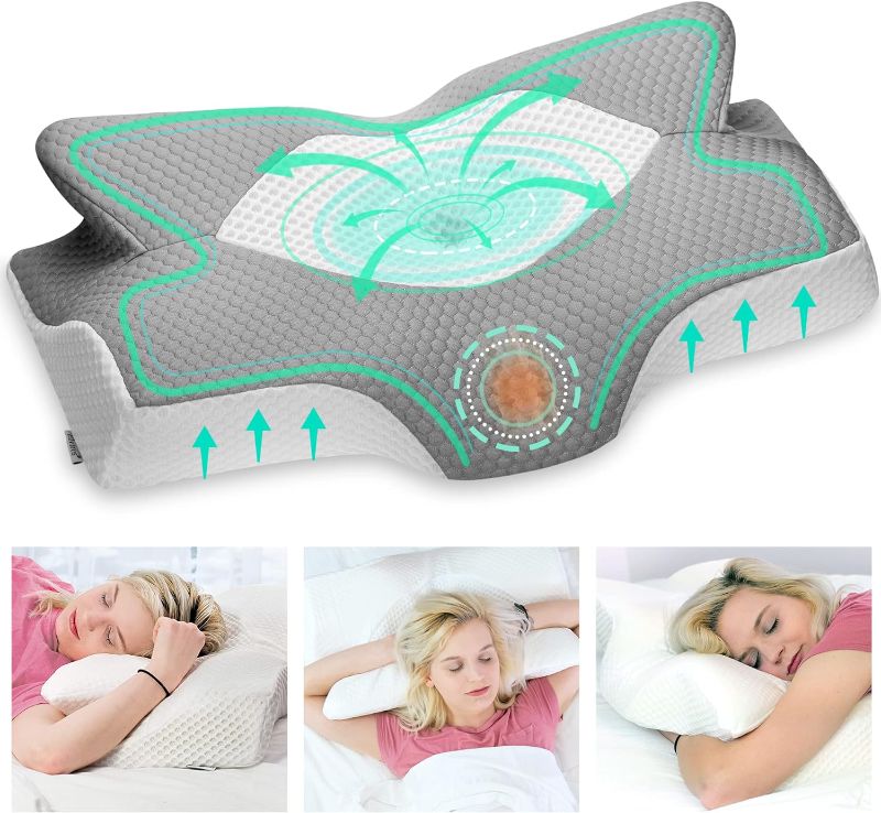 Photo 1 of (see all images)Elviros Cervical Memory Foam Pillow, Contour Pillows for Neck and Shoulder Pain