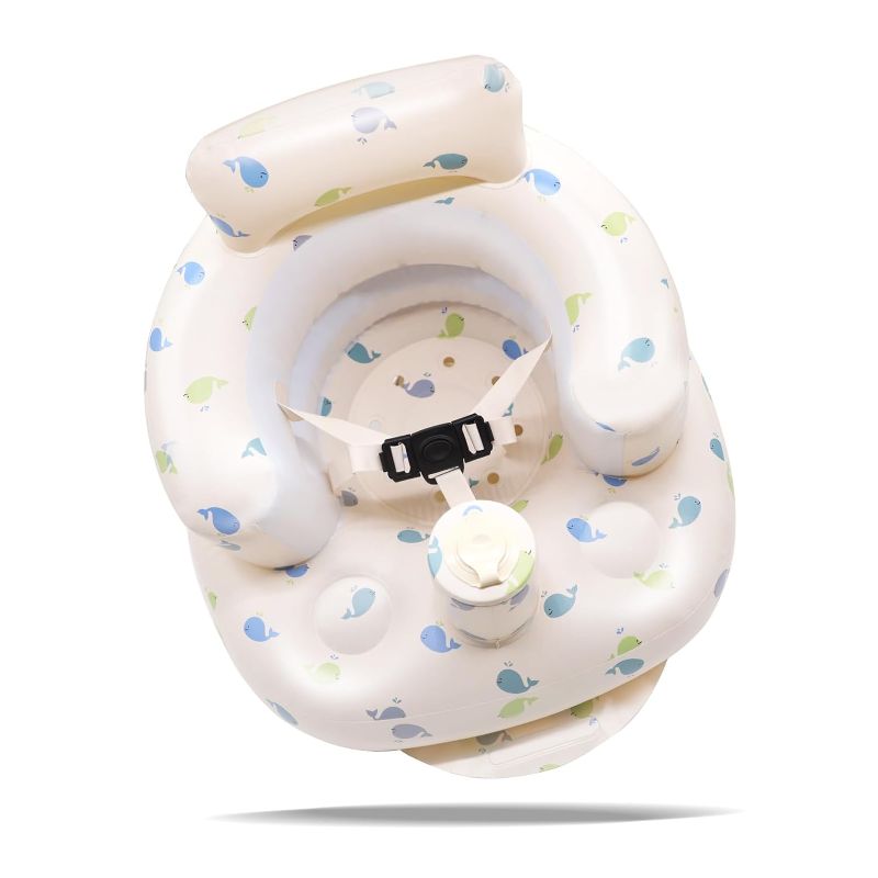 Photo 1 of Upgraded AirSwim Baby Inflatable Seat for Babies 3 Months and Up, 3-Point Harness Baby Support Seat Summer Toddler Chair for Sitting Up, Portable Inflatable Baby Chair Floor Seater, Whale