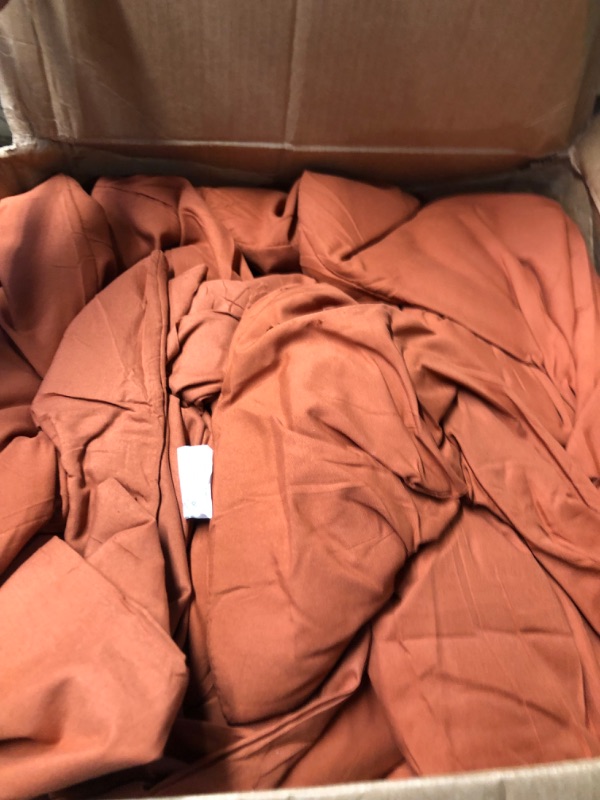 Photo 3 of ROSGONIA Full Size Comforter Sets Burnt Orange,3pcs Comforter Full Size for Girls Boys Teen (1Boho Terracotta Comforter & 2Pillowcases),Lightweight Bedding Comforters & Sets,Blanket Quilts,Gifts Ideas Full Comforter 79"x90" Terracotta