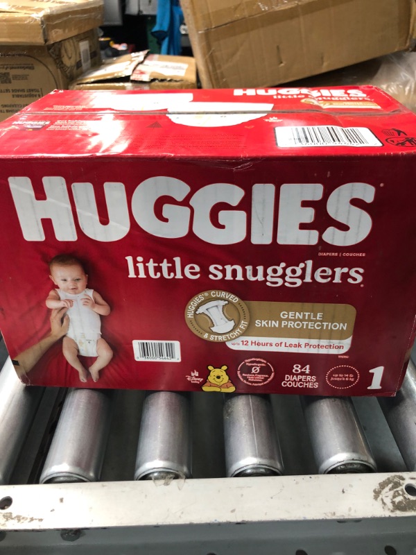 Photo 3 of Baby Diapers Size 1 (8-14 lbs), 84ct, Huggies Little Snugglers Newborn Diapers Size 1 (84 Count)