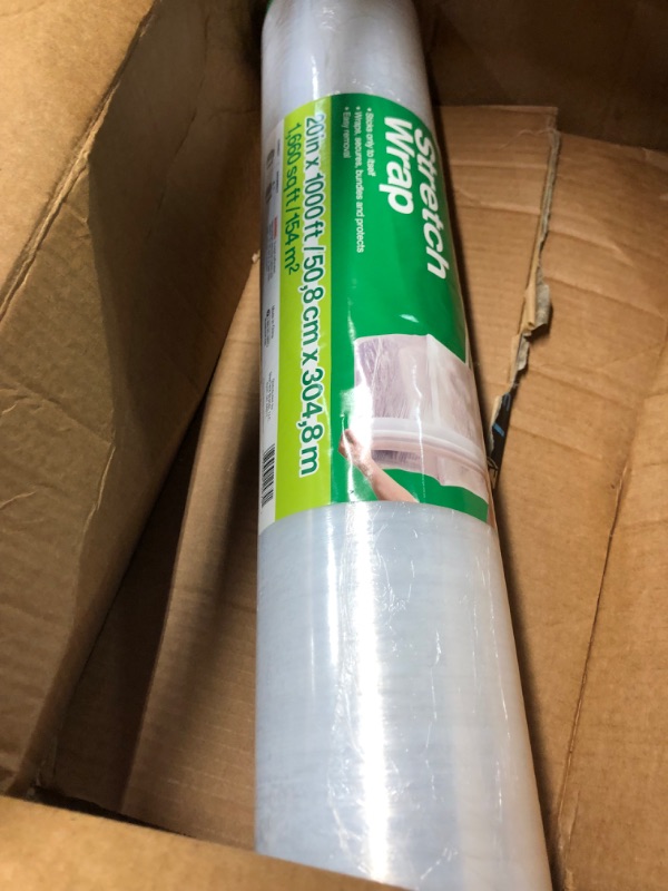 Photo 2 of Duck Brand Stretch Wrap, Clear, 20 inch x 1,000', Size: 20 Wide x 1000 ft. Roll