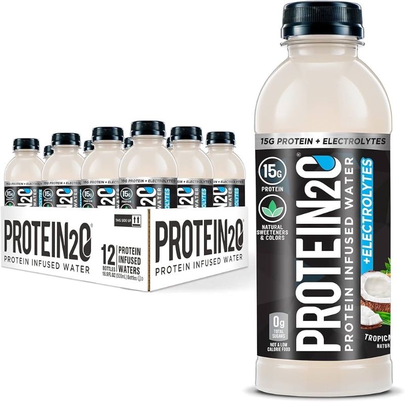 Photo 1 of **NO RETURNS**EXP 4/25**Protein2o 15g Whey Protein Infused Water, Tropical Coconut, 16.9 oz Bottle (Pack of 12)