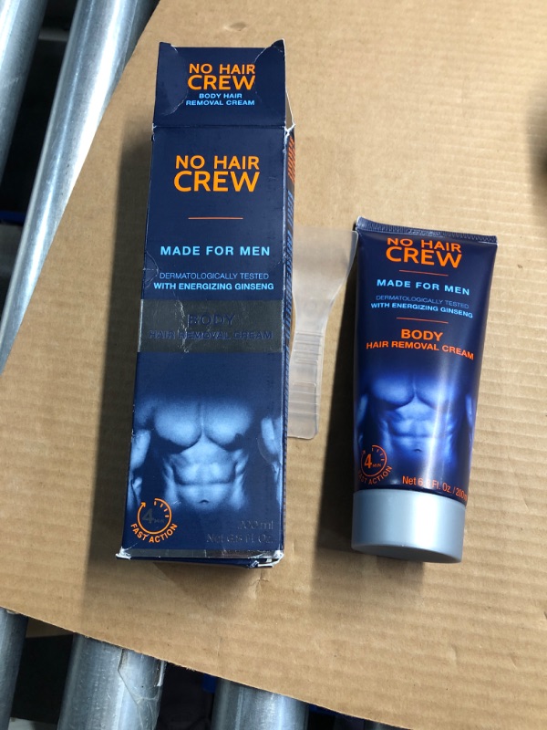 Photo 2 of **NO RETURNS**No Hair Crew Body At Home Hair Removal Cream for Manscaping Unwanted Hair with Energizing Ginseng, Premium Depilatory, Painless & Flawless, Made for Men, 200ml