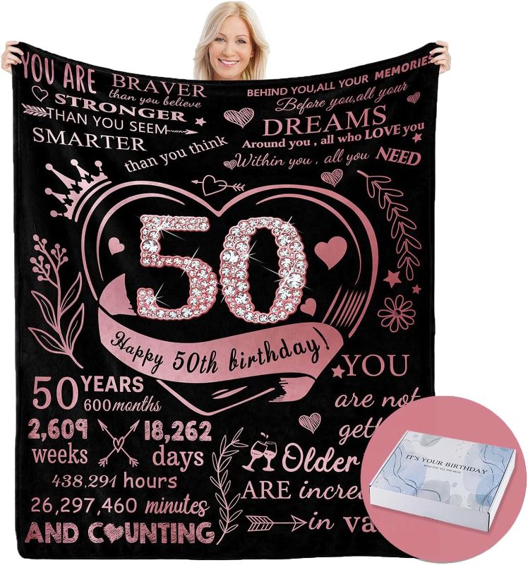 Photo 1 of 50th Birthday Blanket Gifts for Women- 60"x50"