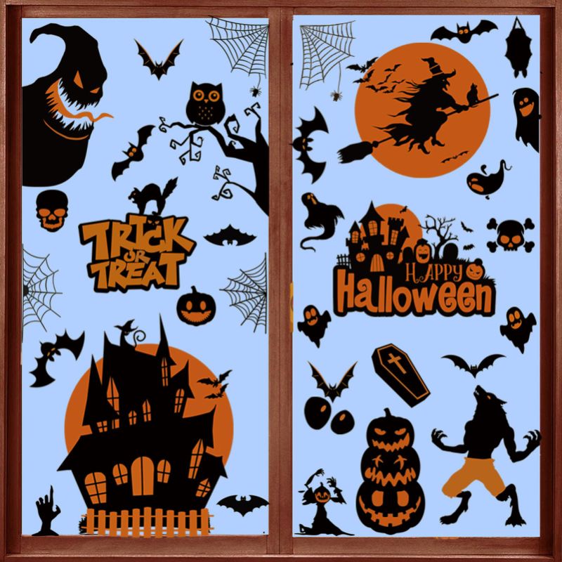 Photo 1 of **BUNDLE**No Returns**(2 packs) tagunop 9 Sheets 98PCS Halloween Window Clings