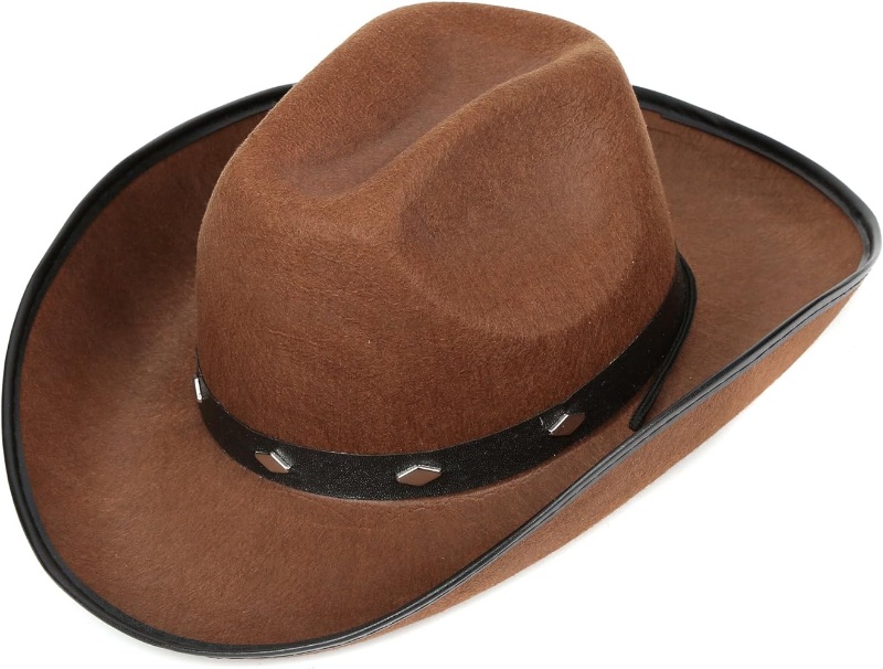 Photo 1 of Felt Studded Western Style Cowboy Hat with Adjustable String, Unisex