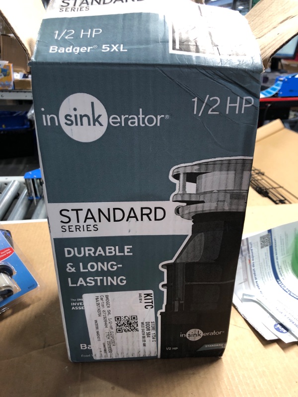 Photo 2 of ***USED AND DIRTY - LIKELY MISSING PARTS - UNABLE TO VERIFY FUNCTIONALITY***
Insinkerator Badger 5XL Corded 1/2-HP Continuous Feed Garbage Disposal