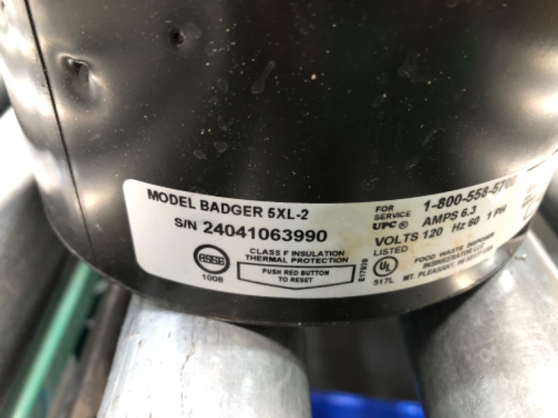 Photo 1 of ***USED AND DIRTY - LIKELY MISSING PARTS - UNABLE TO VERIFY FUNCTIONALITY***
Insinkerator Badger 5XL Corded 1/2-HP Continuous Feed Garbage Disposal