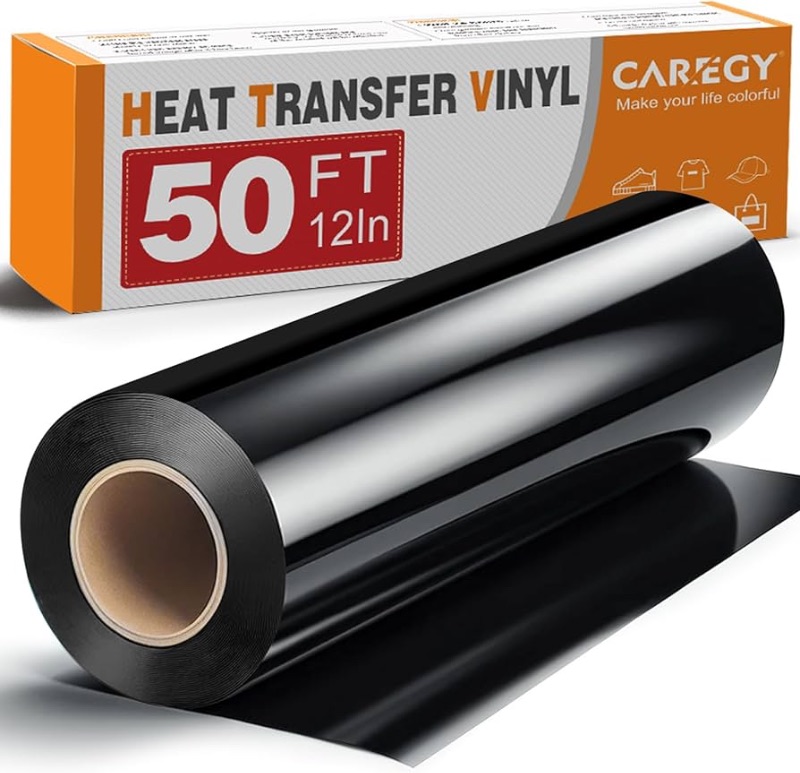 Photo 1 of Heat Transfer Vinyl HTV for T-Shirts 12 Inches by 50 Feet Roll (Black)