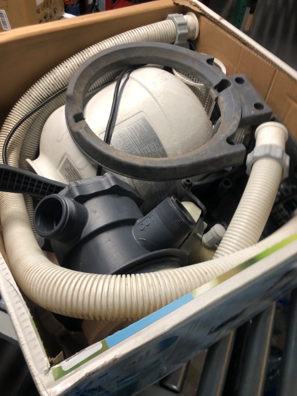 Photo 3 of ***HEAVILY USED AND DIRTY - LIKELY MISSING PARTS - UNABLE TO TEST***
INTEX 26645EG SX2100 Krystal Clear Sand Filter Pump for Above Ground Pools, 12in & GAME 4560 40mm to 1 1/2 Inch Conversion Kit (For Intex & Bestway Pools) 12in Sand Filter Pump + Convers