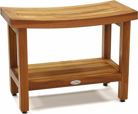 Photo 1 of ***SEE NOTES*** AquaTeak Patented 18" Sumba Teak Shower Bench with Shelf 18 Inch (Pack of 1)