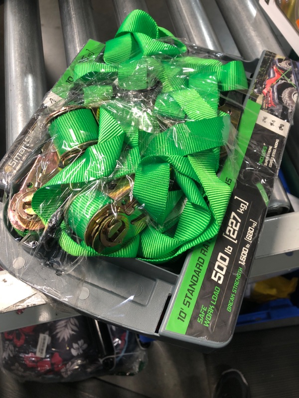 Photo 2 of USED**
SMARTSTRAPS 155 4-Pack Straps-10ft GRN Padded Ratchet 4pk (Bulk) 1,500lb 10' 1500 lb 4 Pack