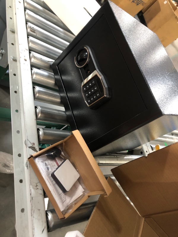 Photo 1 of 1.2 Cub Home Safe Fireproof Waterproof, Fireproof Safe Box with Fireproof Money Bag, Digital Keypad Key and Removable Shelf, Personal Security Safe for Home Firearm Money Medicines Valuables 1.2 Cubic