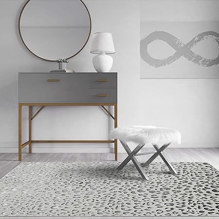 Photo 1 of CosmoLiving by Cosmopolitan HZ50A Cougar Area Rug, Snow Leopard
