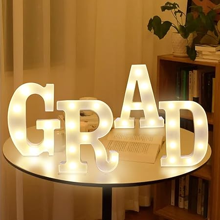 Photo 1 of 4 Pcs Grad Party Decorations 2024 Large 2.4 ft Pre Cut Marquee Numbers Class of 2024 Light up Numbers Marquee Letters Kit Congrats Party Supplies for College Preschool (2024 Style)