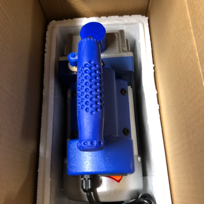 Photo 3 of (NON-REFUNDABLE) P PBAUTOS 3CFM 1/4HP Single Stage Vacuum Pump and 3-Way Manifold Gauge Set for R12, R22, R134A, R502 Refrigerants for HVAC Refrigeration Recharging and Maintenance, No Oil Included 3CFM Vacuum Pump Set
