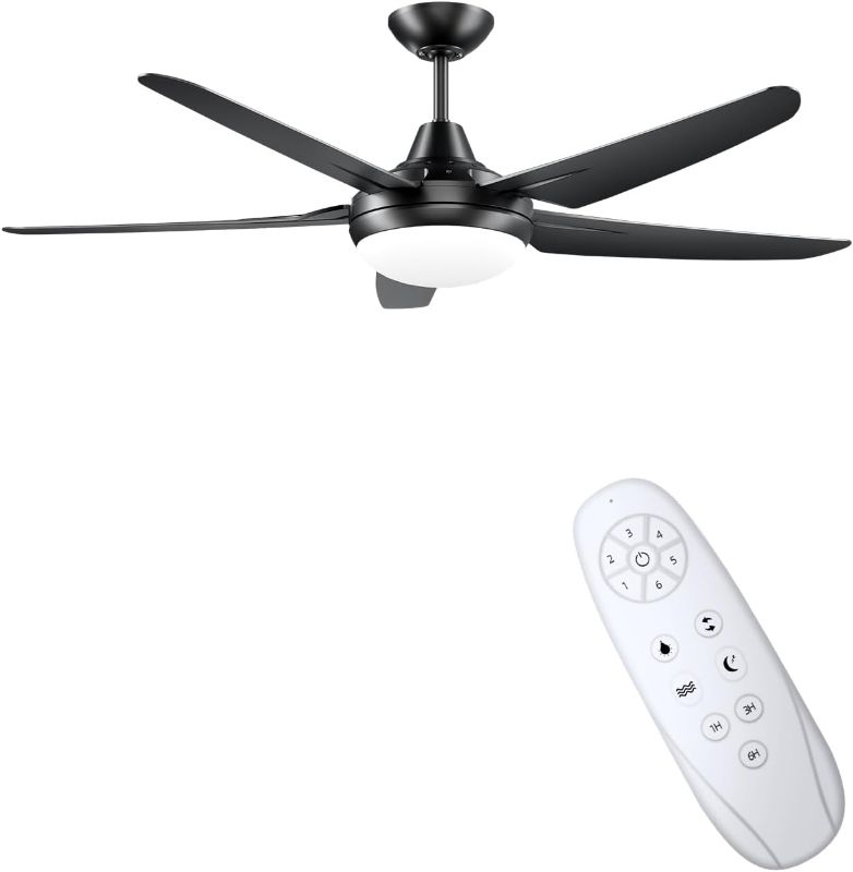 Photo 1 of 
CJOY Ceiling Fans with Lights and Remote, 54 inch Black Ceiling Fan with Light,